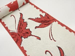 アンティーク　蝶模様織り出し　八寸帯地反物